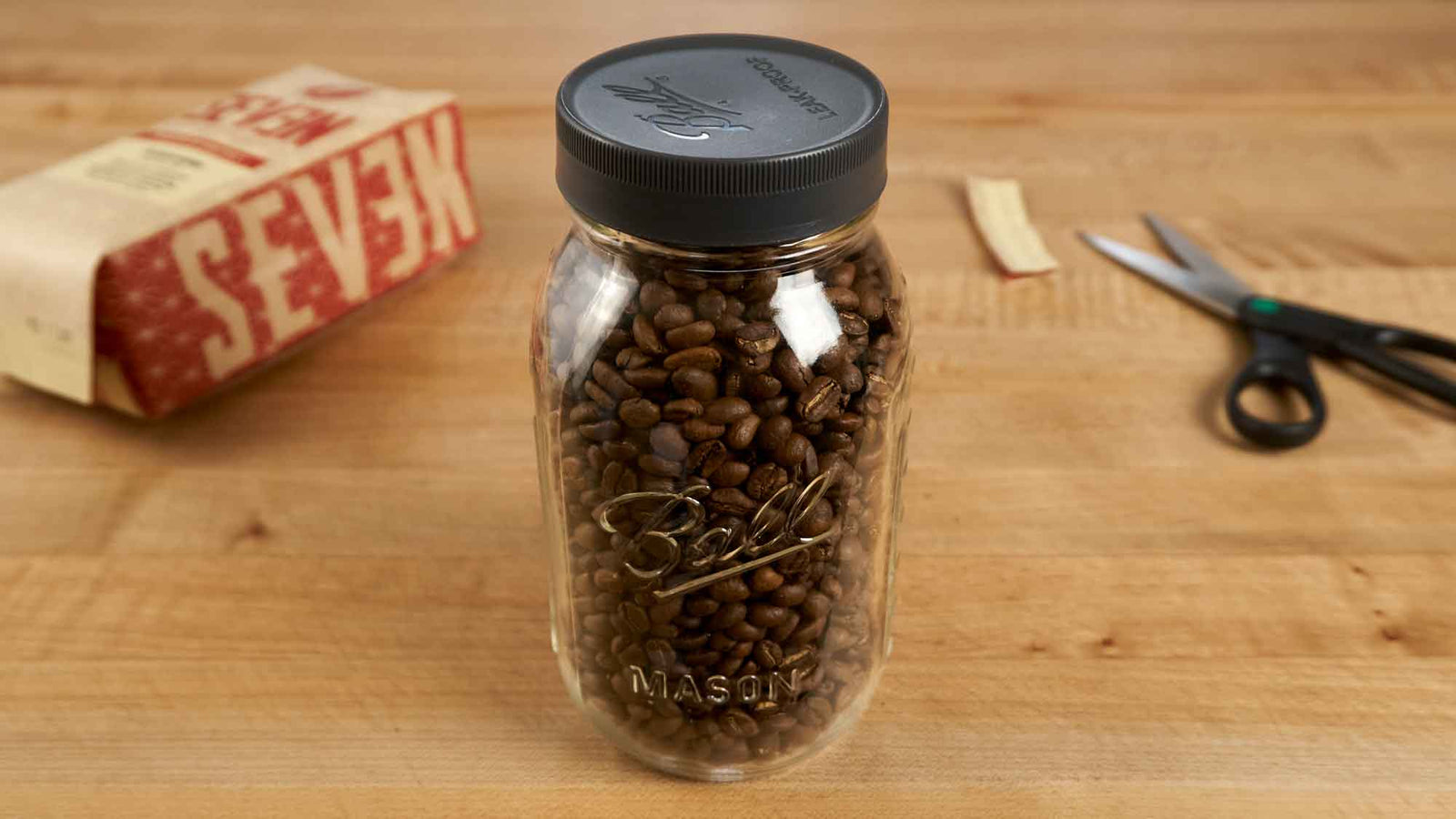 Mason jar coffee storage