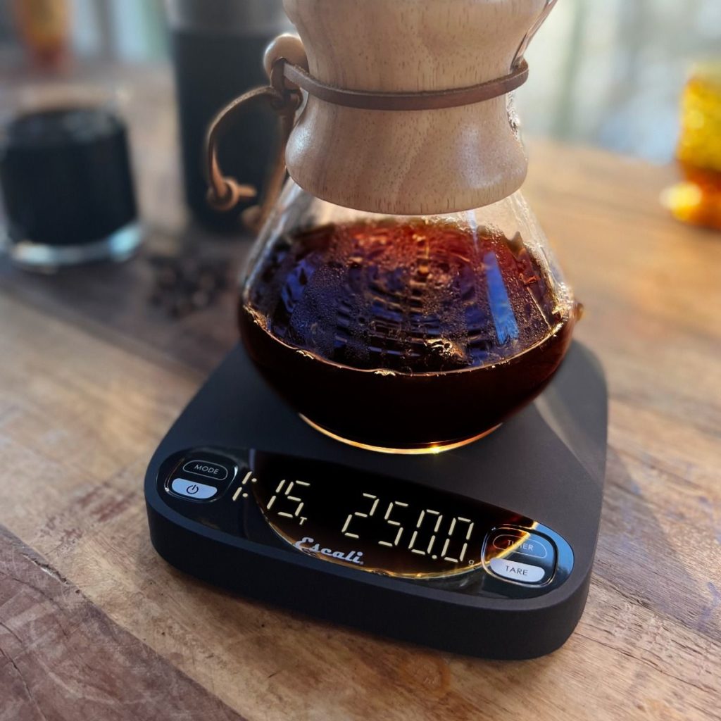 Coffee scale and water